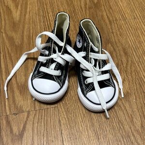 Converse Black and White High-Top Sneakers with Canvas Upper